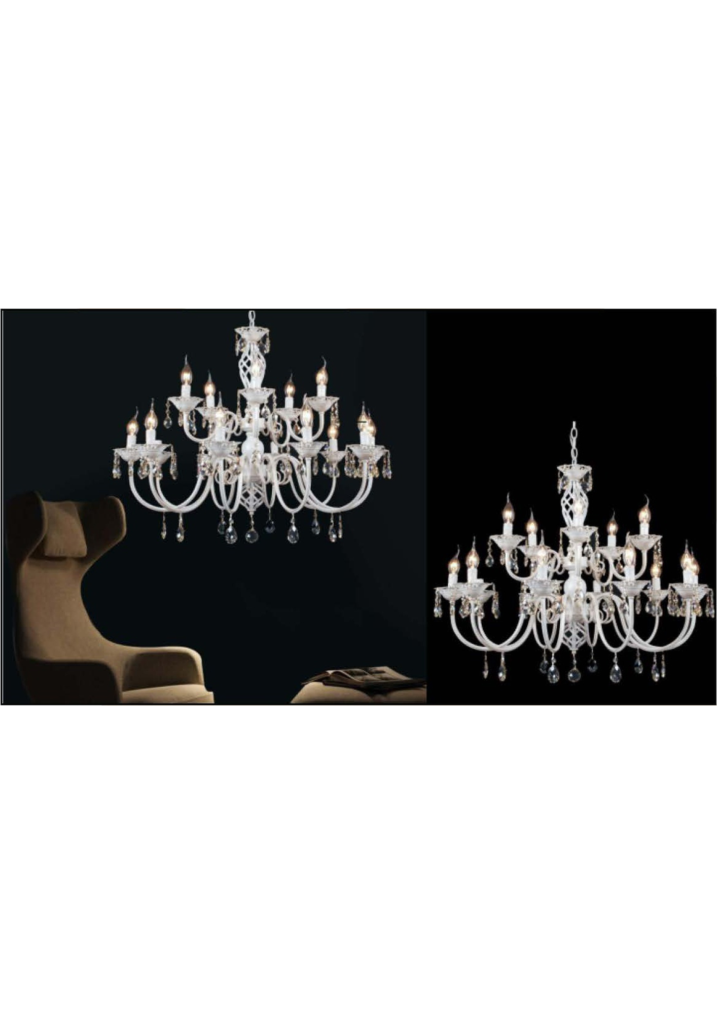 Beyond Lights - White Crystal Chandelier- GL